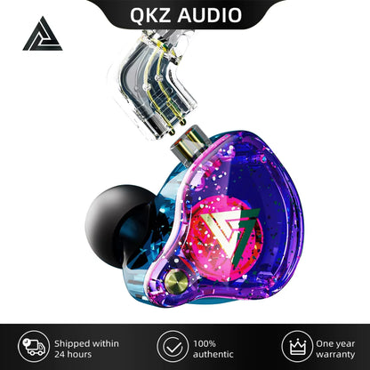 Original QKZ AK6 Pro EDX Pro 1DD Dynamic Earphones HIFI Bass Earbuds in Ear Monitor Sport Noise Cancelling Headset ZST X