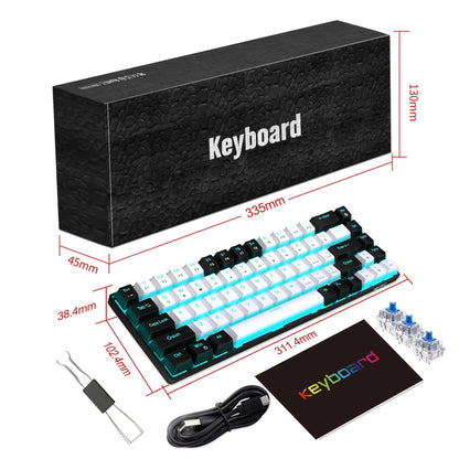 Mechanical Keyboard Gaming 60% USB White Keys Keyboards Gamer Mini Ergonomic Computer Keyborad Backlit Musica Teclado Pc