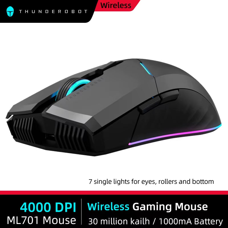 ML701 Wireless Gaming Mouse 2.4G Wireless Wired RGB Gamer 16000 DPI Rechargeable Mouse for Laptop PC Gamer