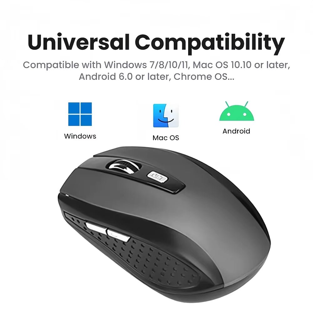 2.4G Wireless Mouse Gaming Mouse Silent Mouse Ergonomic Mouse 6 Buttons 1600 DPI Optical Office Mouse Mice for PC Laptop Macbook