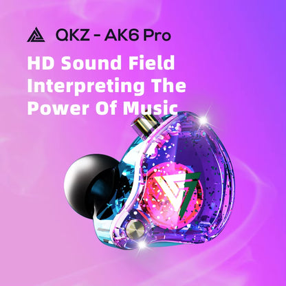 Original QKZ AK6 Pro EDX Pro 1DD Dynamic Earphones HIFI Bass Earbuds in Ear Monitor Sport Noise Cancelling Headset ZST X