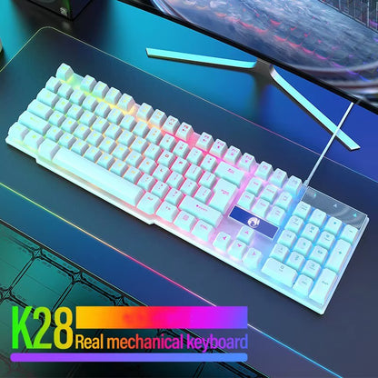 Computer Keyboard Waterproof Portable Gaming Keyboard Backlit Ergonomics Colorful Keyboard Computer Accessories 104 Keys Usb