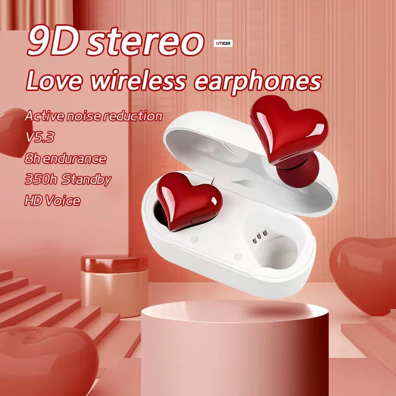 Ax30 Heart-Shaped in Ear Wireless Bluetooth Earphones with Noise Reduction 5.3 Cute and Fashionable Appearance Gift for Girl