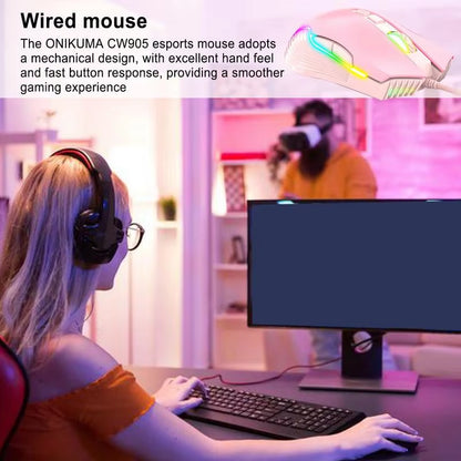 Wired Mechanical Mouse Programmable Mechanical RGB Wired Mouse Light up Computer Mouse Programmable Mouse Holiday Gift Gamers