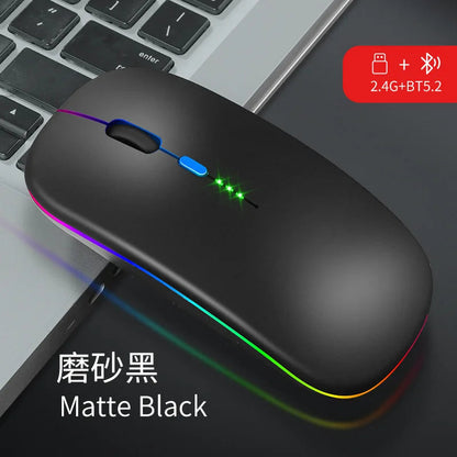 Wireless Mouse Bluetooth RGB Rechargeable Mouse Wireless Computer Silent Mause LED Backlit Ergonomic Gaming Mouse for Laptop PC