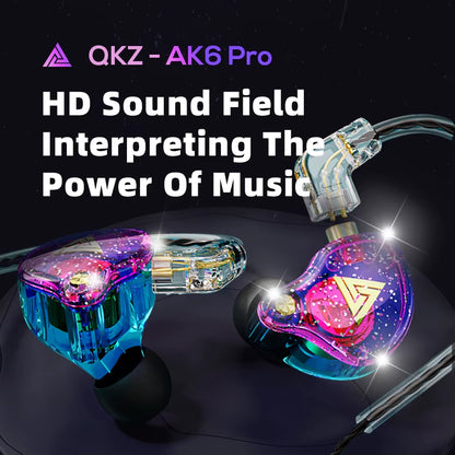 Original QKZ AK6 Pro EDX Pro 1DD Dynamic Earphones HIFI Bass Earbuds in Ear Monitor Sport Noise Cancelling Headset ZST X