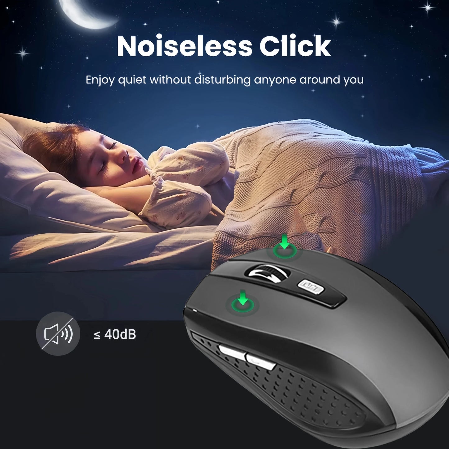 2.4G Wireless Mouse Gaming Mouse Silent Mouse Ergonomic Mouse 6 Buttons 1600 DPI Optical Office Mouse Mice for PC Laptop Macbook