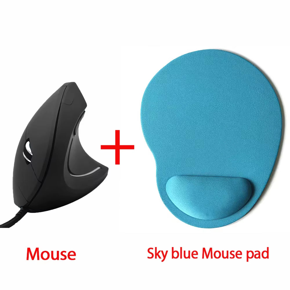 Ergonomic Vertical Mouse USB Plug Wired Right Hand Computer Gaming Mice 1.8M Linelength Optical Mouse Gamer Mouse for Laptop PC