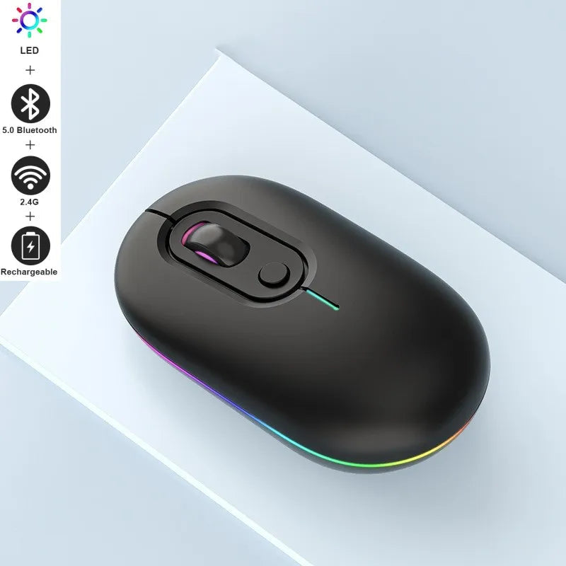 Wireless Mouse Bluetooth RGB Rechargeable Mouse Wireless Computer Silent Mause LED Backlit Ergonomic Gaming Mouse for Laptop PC